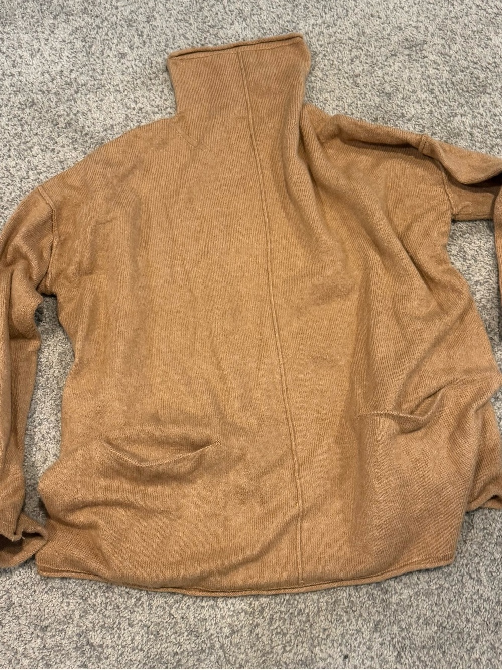 Women’s Camel Turtleneck Sweater